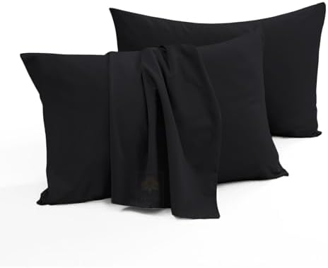 Toddler Pillowcase Set of 2 12x16 Black Egyptian Cotton