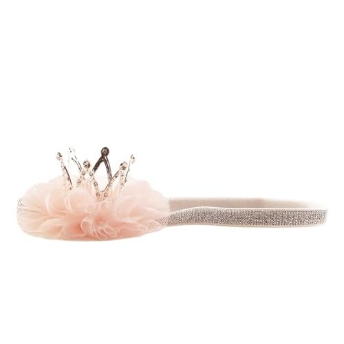 Nishine Mini Baby Girl Tulle Crown Headband Silver Elastic