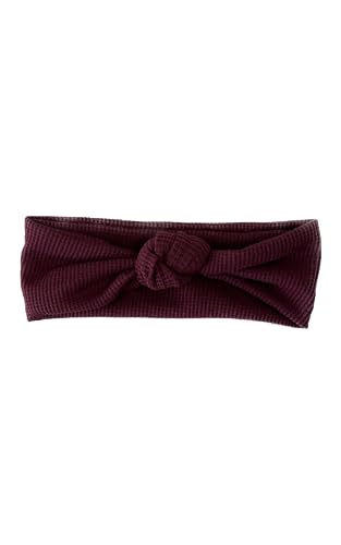 Burgundy Waffle Stretch Headband with Knot