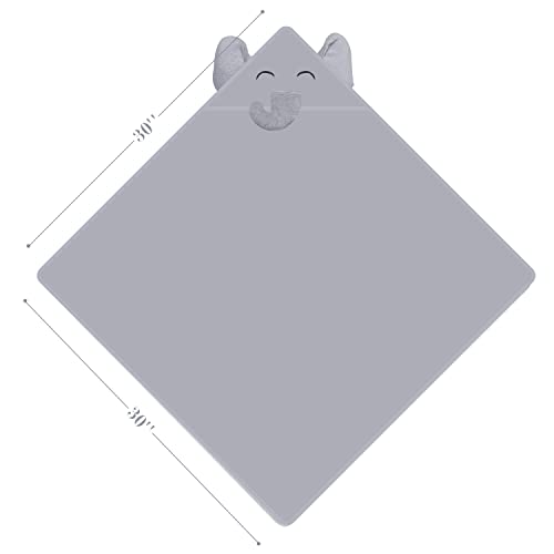 YOYOO Premium Baby Bath Towel - Cute Grey Elephant Hooded Towel