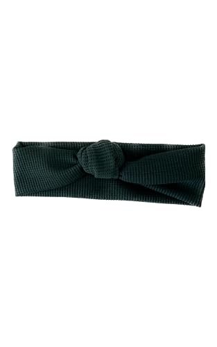 Green Waffle Stretch Headband with Knot for Baby