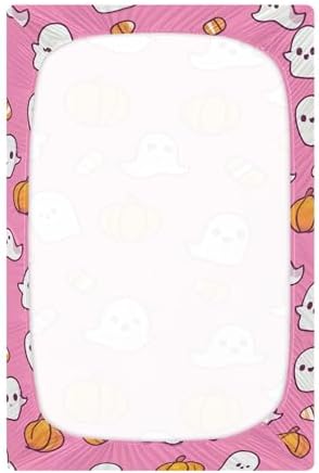 Qilmy Cute Ghosts Fitted Crib Sheet for Baby Soft and Breathable