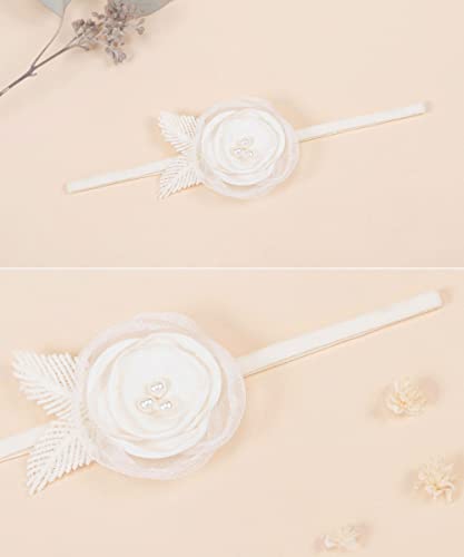 Asphinien Floral Lace Headband for Baby Girls 0-24 Months