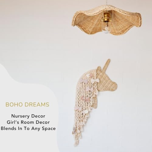 BEBE BASK Unicorn Boho Rattan Hair Bow Holder