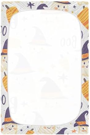 Qilmy Halloween Ghosts Fitted Crib Sheet for Girls and Boys