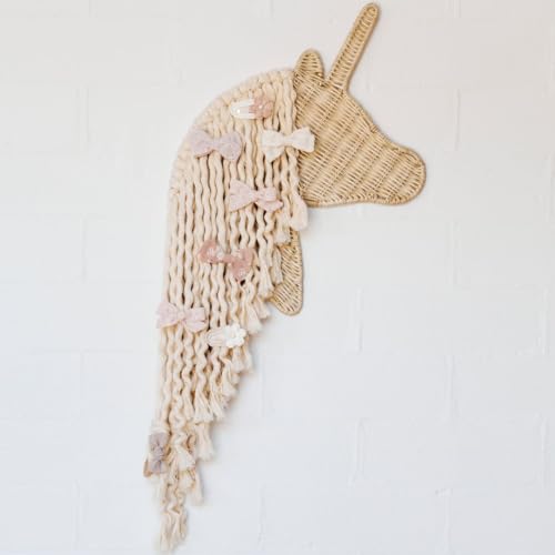 BEBE BASK Unicorn Boho Rattan Hair Bow Holder