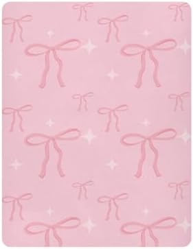 Pink Stars Bows Crib Sheets for Baby Toddler