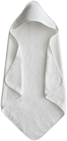 Mushie Baby Hooded Towel Organic Cotton Pearl 1
