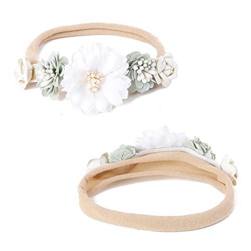 OOSAKU 6PCS Soft Floral Headbands for Baby Girls