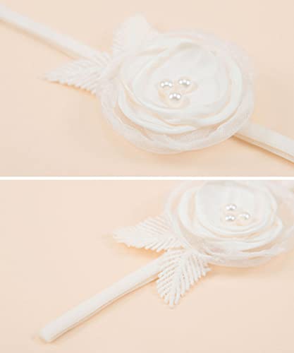 Asphinien Floral Lace Headband for Baby Girls 0-24 Months