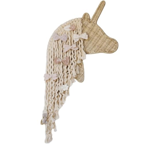 BEBE BASK Unicorn Boho Rattan Hair Bow Holder