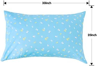 USfivefam 100 Cotton Toddler Pillowcases 2 Pack Blue Pawprints