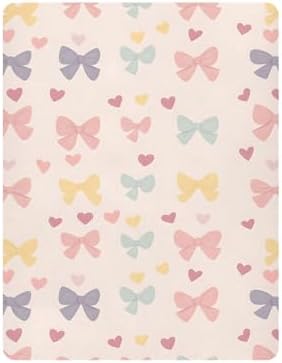 Qilmy Soft Breathable Crib Sheets with Bows for Babies