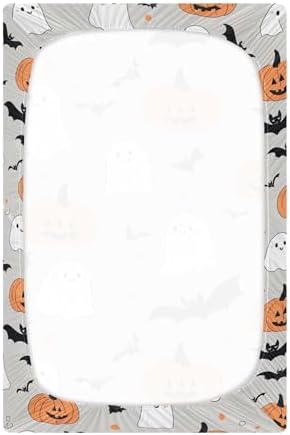 Qilmy Cute Ghosts Fitted Crib Sheet for Baby