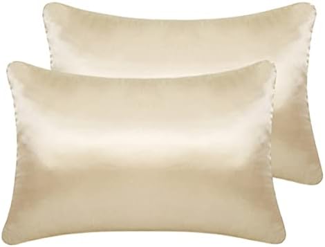 Silky Satin Toddler Pillowcases Set of 2 13x18 Champagne 1