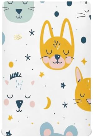 Wajiw Crib Sheets Soft Breathable Fitted for Standard Toddler Mattresses