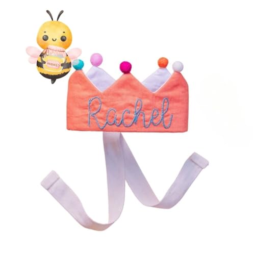 Salmon Orange Personalized Birthday Crown for Toddlers