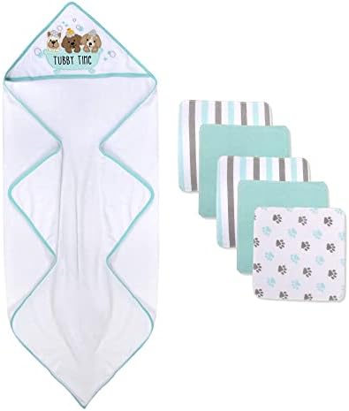 Baby Hooded Towel and Washcloth Set for 6-12 Months