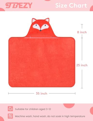 TBEZY Baby Hooded Towel with Fox Design 1