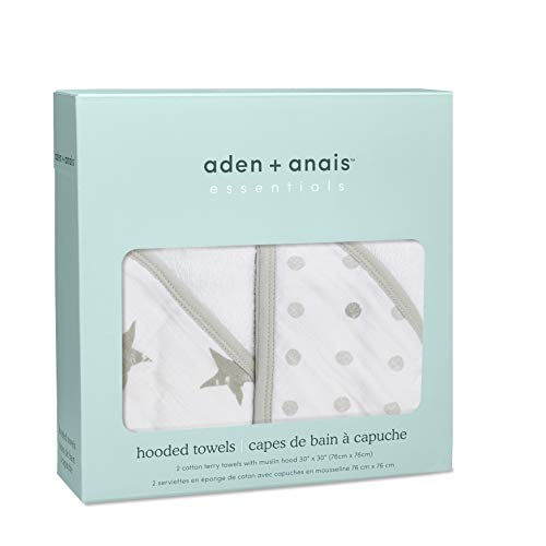 aden anais Classic Hooded Baby Bath Towel 2 Pack Dusty