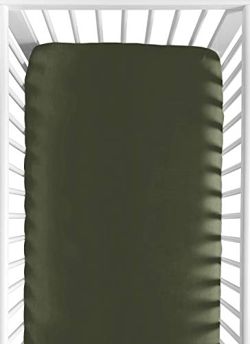 Sweet Jojo Designs Solid Dark Green Crib Sheet Set 1