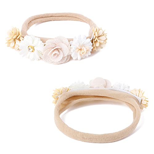 OOSAKU 6PCS Soft Floral Headbands for Baby Girls