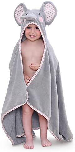 TBEZY Hooded Towel for Kids with Elephant Design