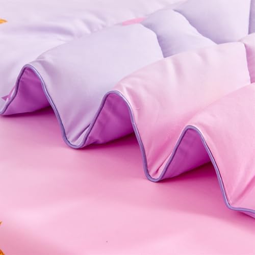 Wowelife Unicorn Toddler Bedding Set for Girls 4-Piece