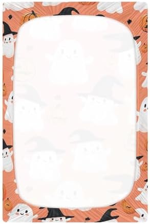 Qilmy Cute Kawaii Ghost Crib Sheet for Girls and Boys