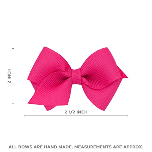 Wee Ones Girls Plain Wrap Classic Grosgrain Hair Bow with WeeStay Clip