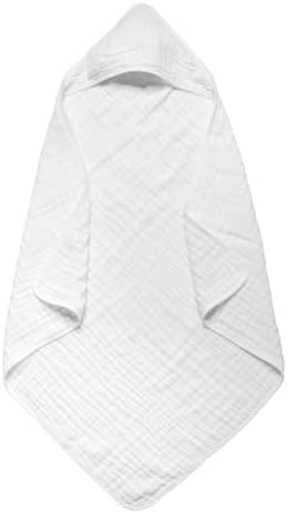 Arnzion Baby Hooded Towel 1 Pack Pure White Muslin