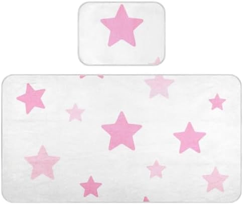 Pink Star Cooling Baby Mattress Pad Waterproof 28x52
