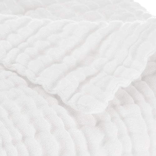 Aablexema Baby Muslin Bath Towels - Set of 2 White 43X43 Inches