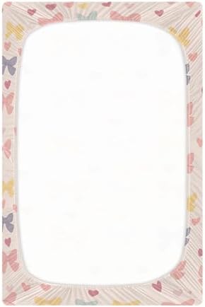 Qilmy Soft Breathable Crib Sheets with Bows for Babies