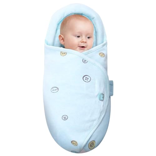 Knirose Baby Swaddle Blanket Button Blue 0-3 Months