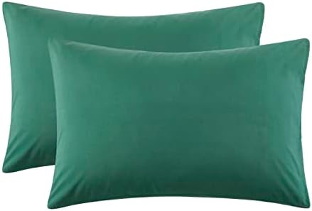 Small Microfiber Pillow Cases - Dark Green Set of 2
