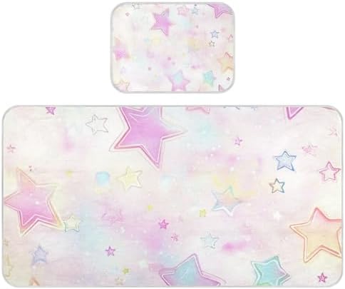 Sweet Cute Stars Blush Cooling Mattress Pad 28x52 1