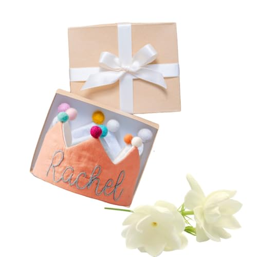 Salmon Orange Personalized Birthday Crown for Toddlers
