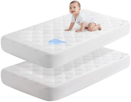 SLEEP ZONE 2 Pack Waterproof Crib Mattress Protector
