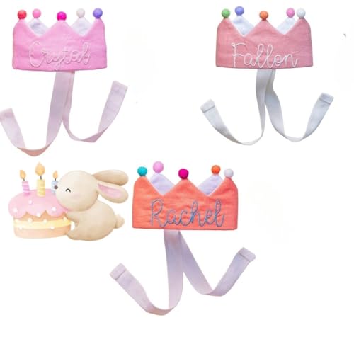 Salmon Orange Personalized Birthday Crown for Toddlers