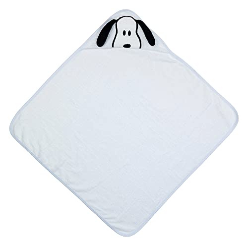 Lambs Ivy Snoopy Baby Hooded Bath Towel - White