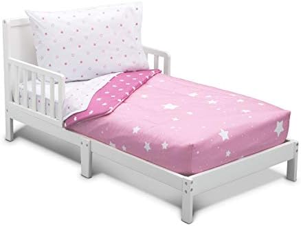 Delta Children Toddler Bedding Set Pink 4-Piece Reversible