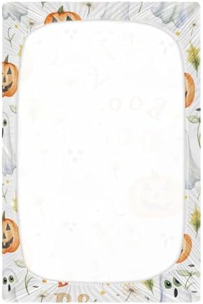 Qilmy Ghosts Pumpkin Crib Sheet for Girls and Boys