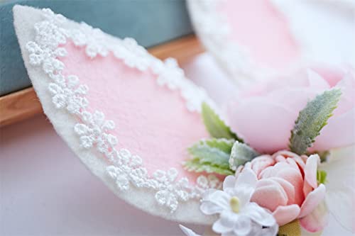 GEZISAN Baby Girl Floral Easter Headband with Rabbit Ears