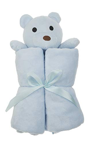 Custom Catch Personalized Teddy Bear Baby Blanket for Boy - Blue