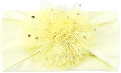 WUTYU Toddler Stretch Flower Tulle Hairband for 0-3 Years