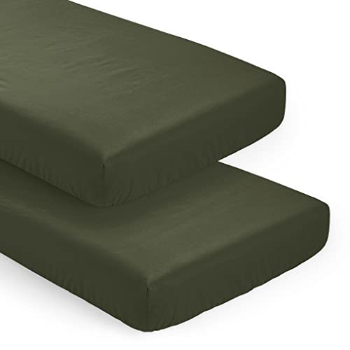 Sweet Jojo Designs Solid Dark Green Crib Sheet Set 1