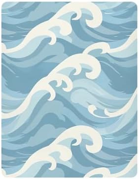 Wajiw Sea Wave Crib Sheets Soft Breathable Fitted Standard Size