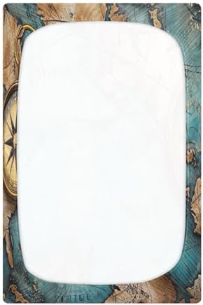 Wajiw Ocean Map Crib Sheets for Girls and Boys