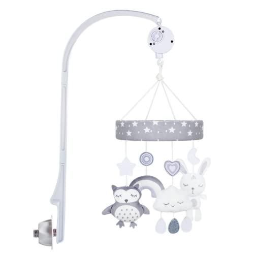 XIGUI Baby Crib Mobile with Music and 4 Hanging Toys